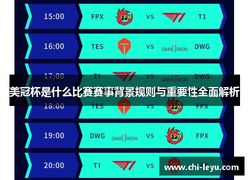 美冠杯是什么比赛赛事背景规则与重要性全面解析 美冠杯是什么比赛赛事背景规则与重要性全面解析