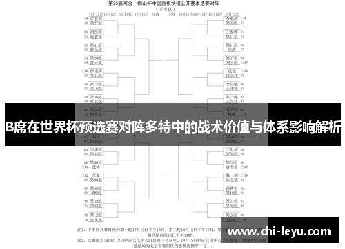 B席在世界杯预选赛对阵多特中的战术价值与体系影响解析 B席在世界杯预选赛对阵多特中的战术价值与体系影响解析